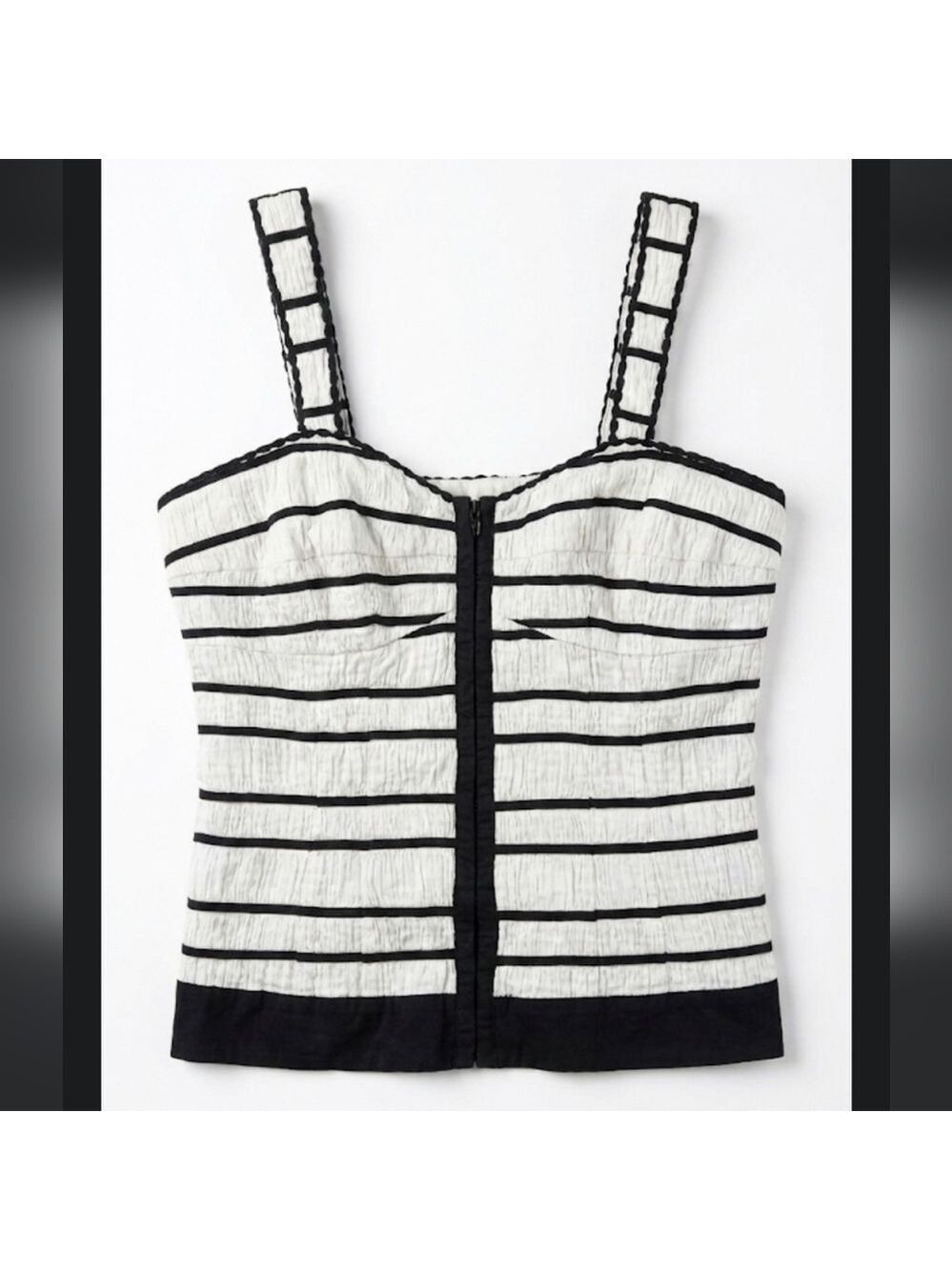 INC International Concepts Black White Striped Camisole - Picture 3 of 4